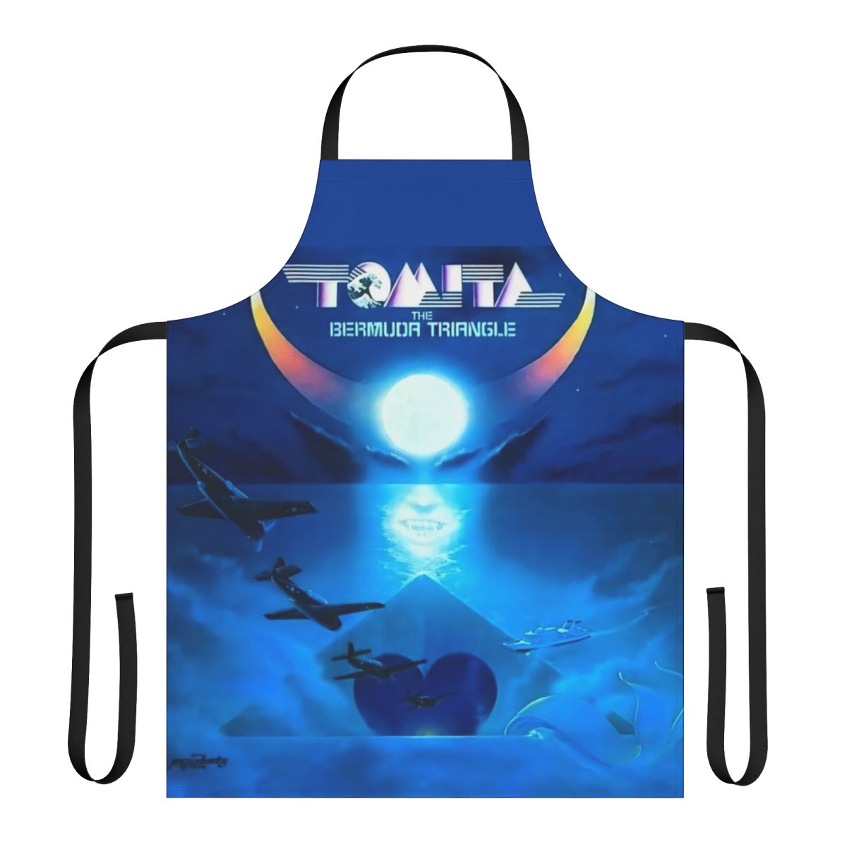 Retro Bermuda Triangle-themed apron from the 1970s