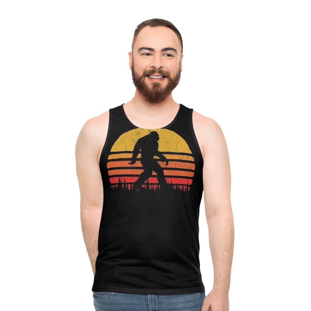 Retro bigfoot silhouette unisex tank top