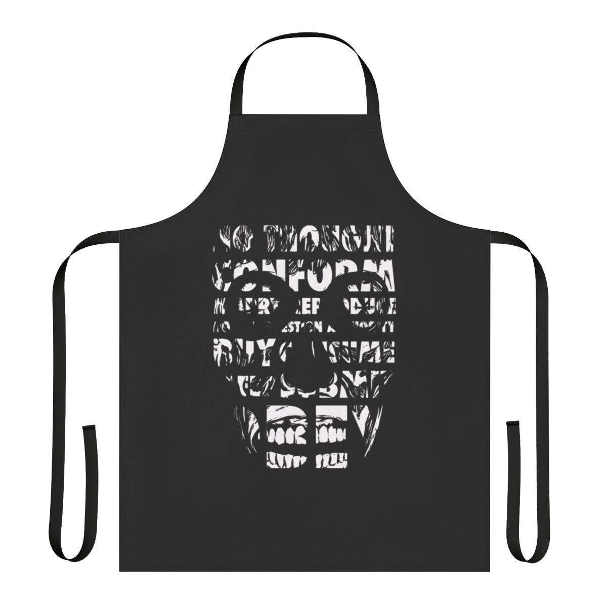 Black and white apron inspired by the cult classic film 'They Live' by John Carpenter