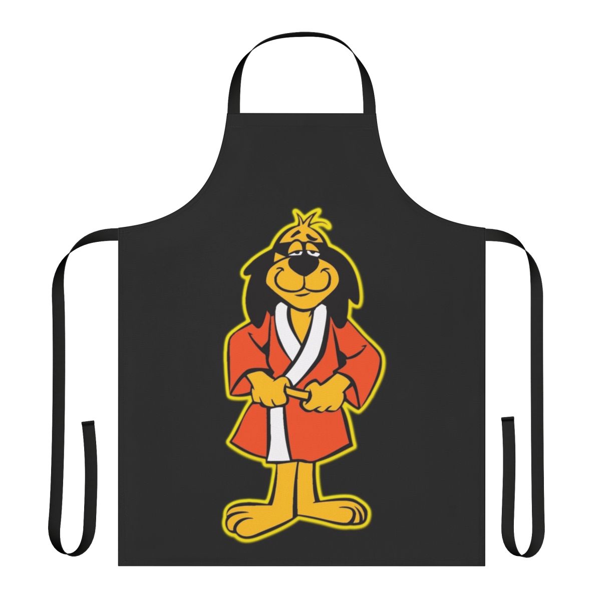 Black apron featuring the classic cartoon character Hong Kong Phooey