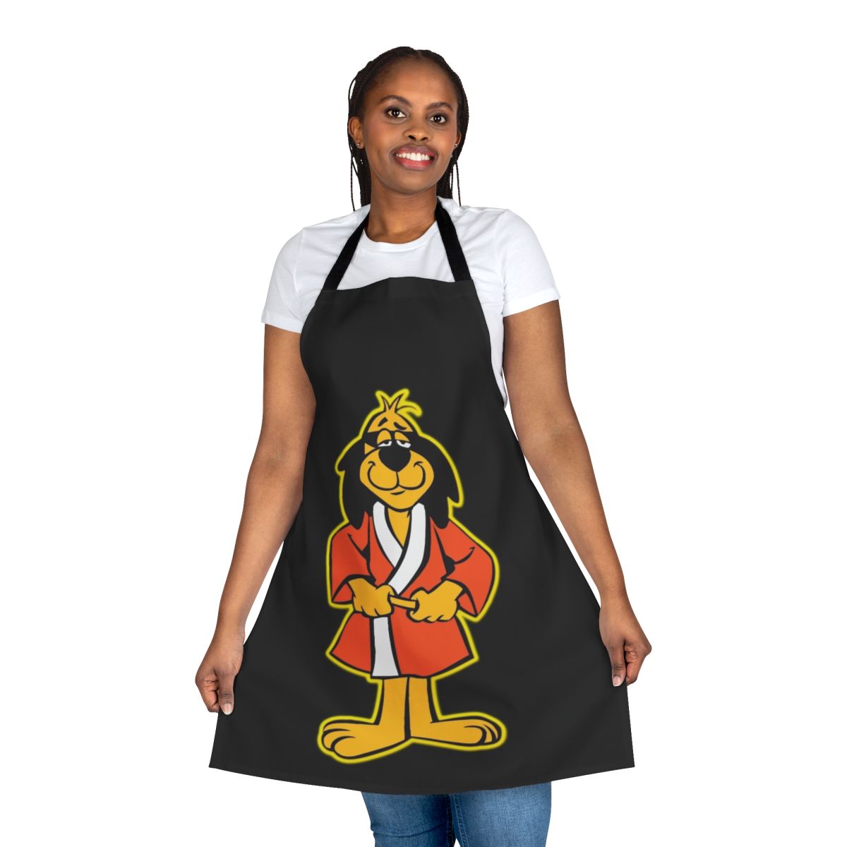 Black apron featuring the classic cartoon character Hong Kong Phooey