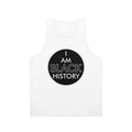 Retro unisex black history tank top with vintage Pan Am Airways logo
