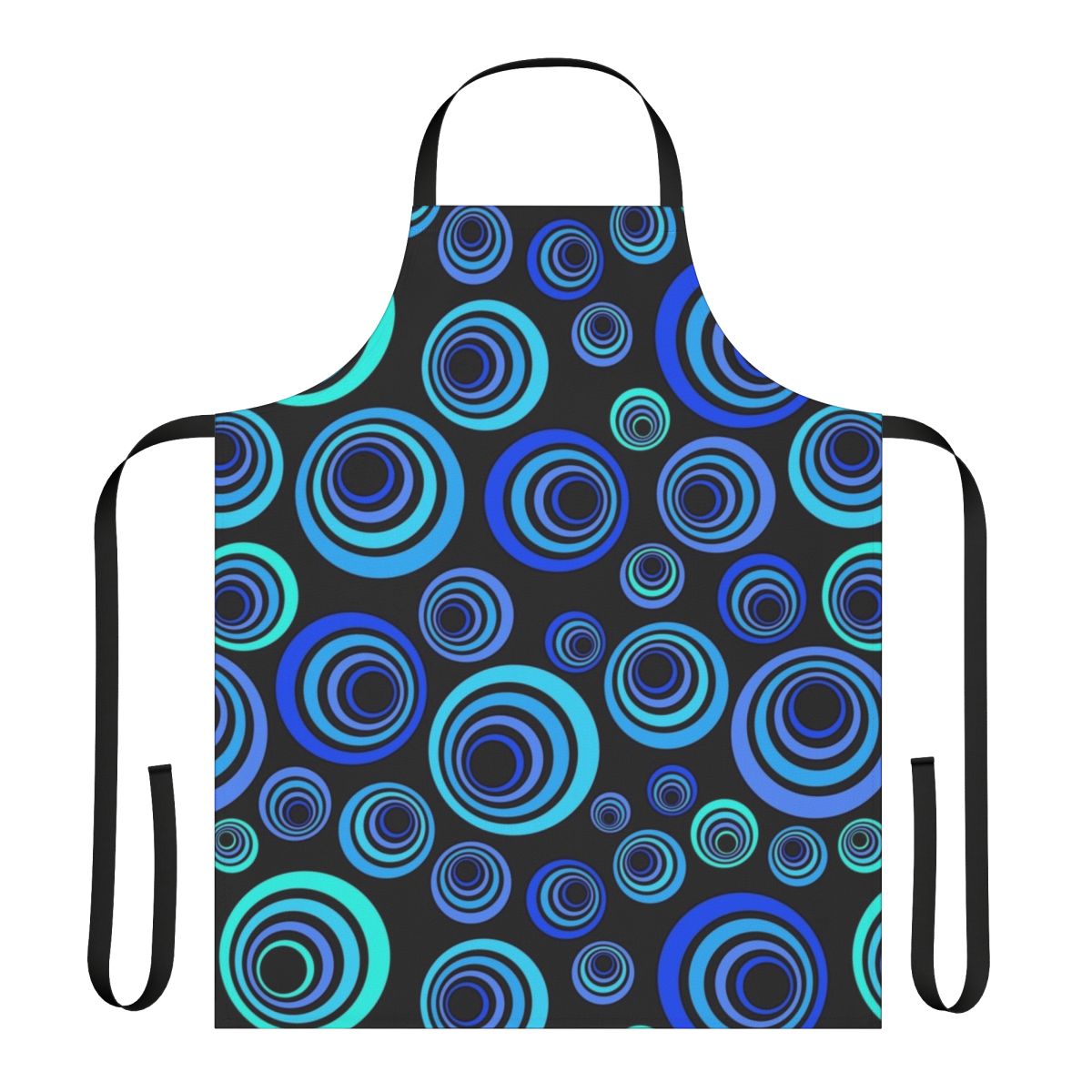 Retro blue abstract patterned apron