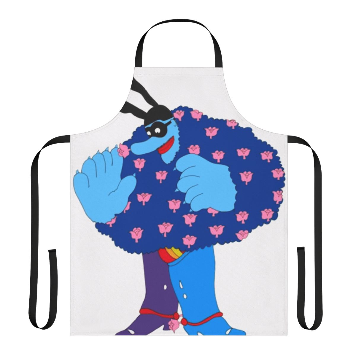 Retro blue apron with Beatles-inspired 'Yellow Submarine' design
