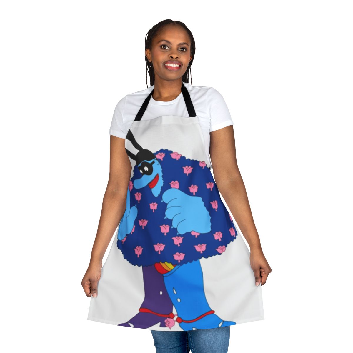 Retro blue apron with Beatles-inspired 'Yellow Submarine' design