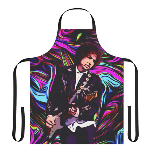 Vintage-style apron featuring the iconic image of legendary musician Bob Dylan