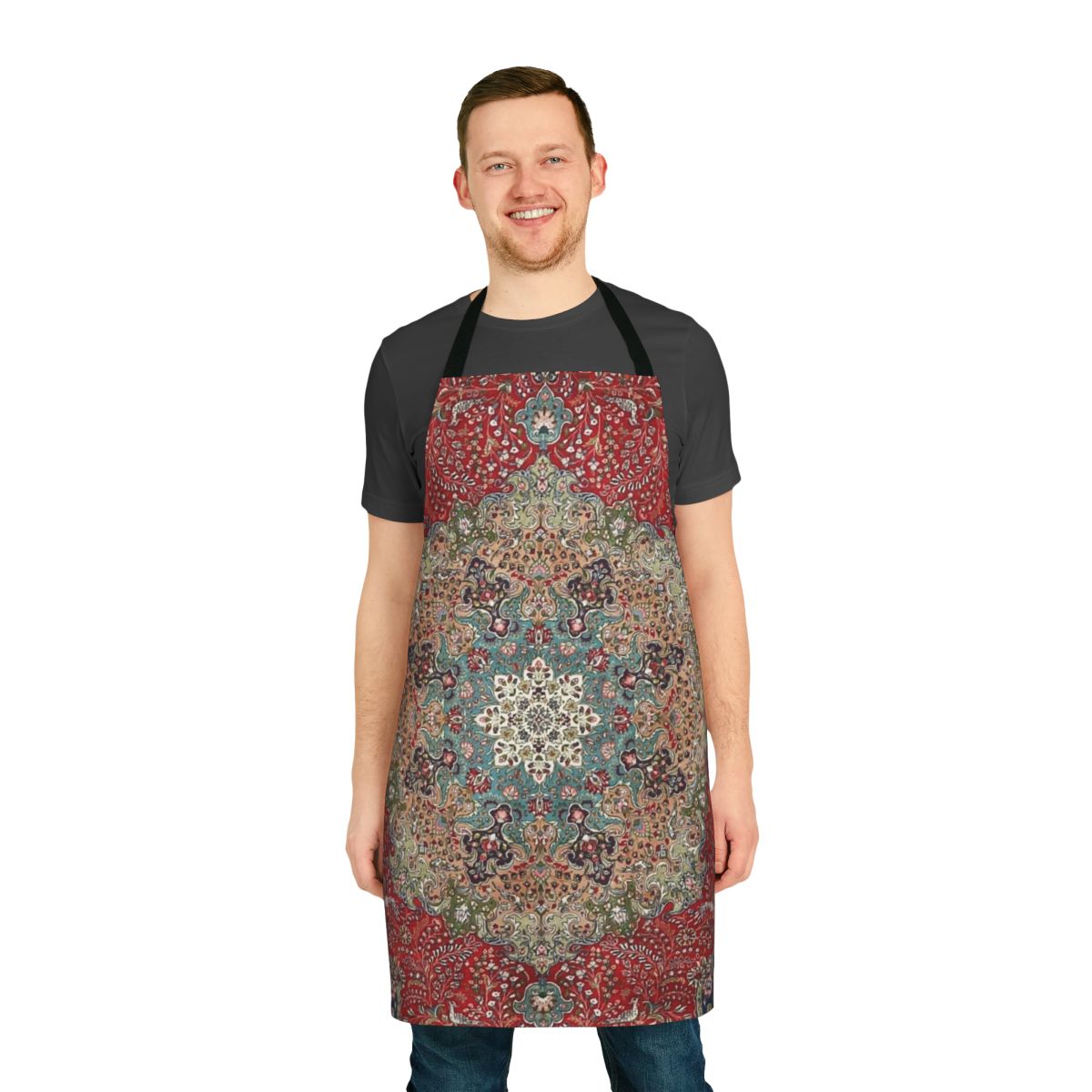 Vintage Persian Carpet Print Apron featuring a classic oriental rug pattern