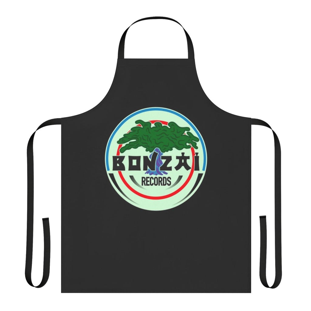 Bonzai Records-inspired apron with 90s electronic music and rave fashion design elements