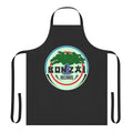 Bonzai Records-inspired apron with 90s electronic music and rave fashion design elements
