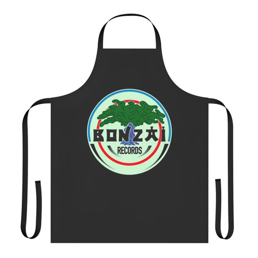 Bonzai Records-inspired apron with 90s electronic music and rave fashion design elements