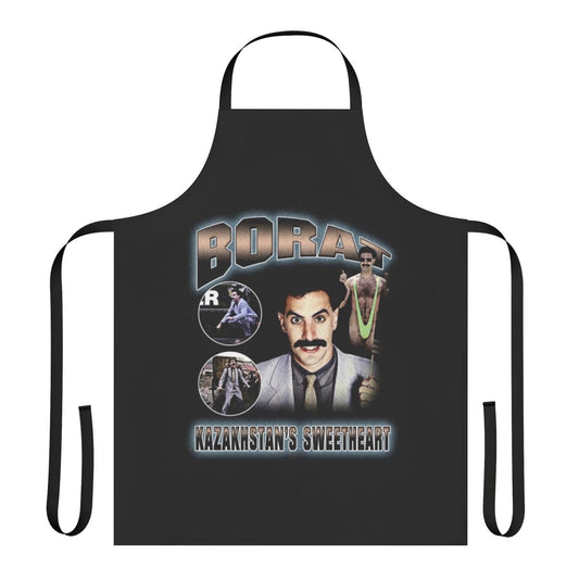 Retro-style vintage apron featuring a Borat-inspired design