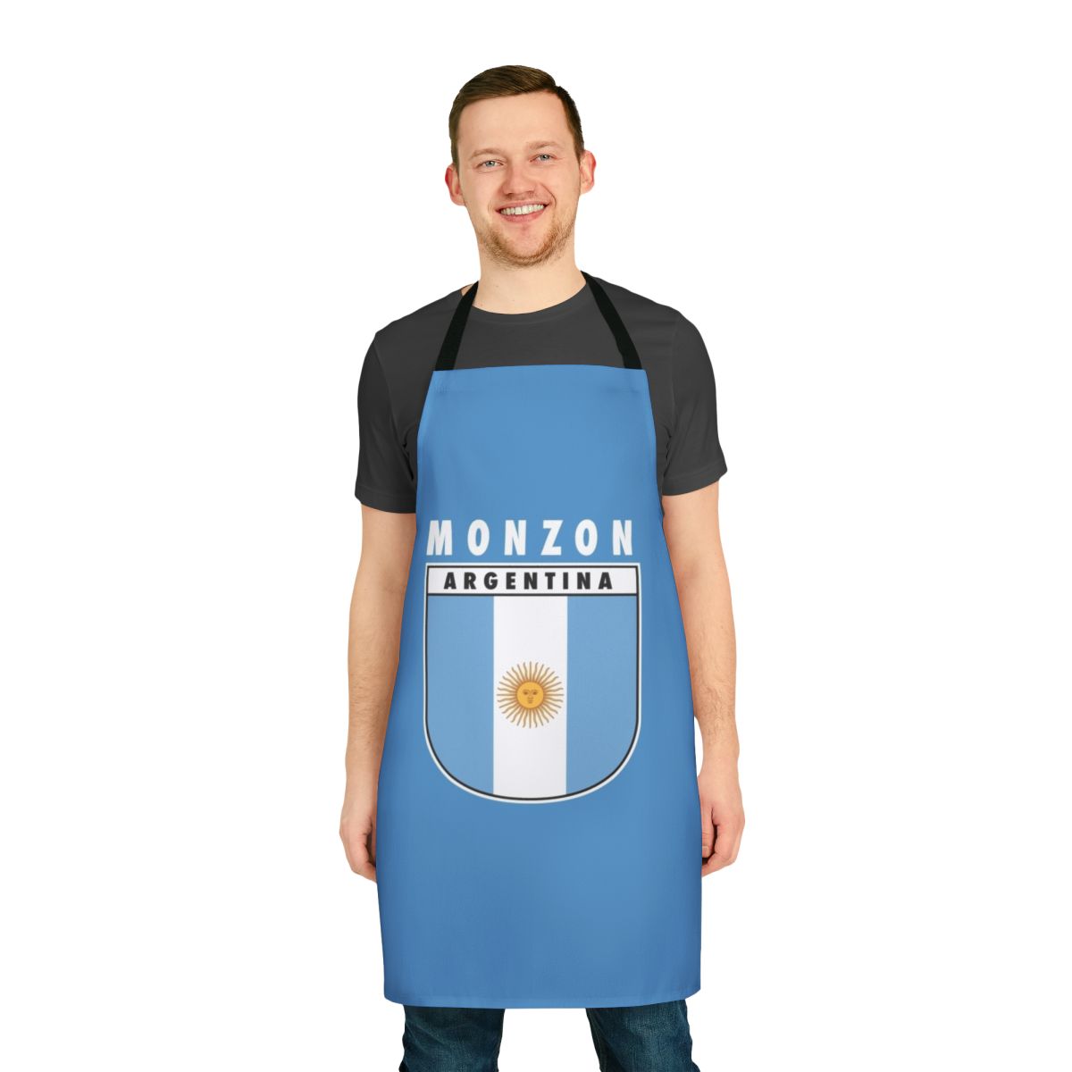 Kitchen apron featuring the image of Argentine boxing legend Carlos Monzon