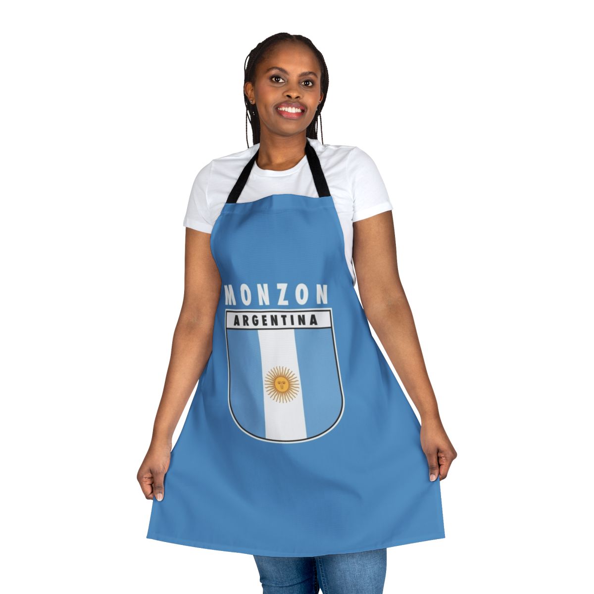 Kitchen apron featuring the image of Argentine boxing legend Carlos Monzon