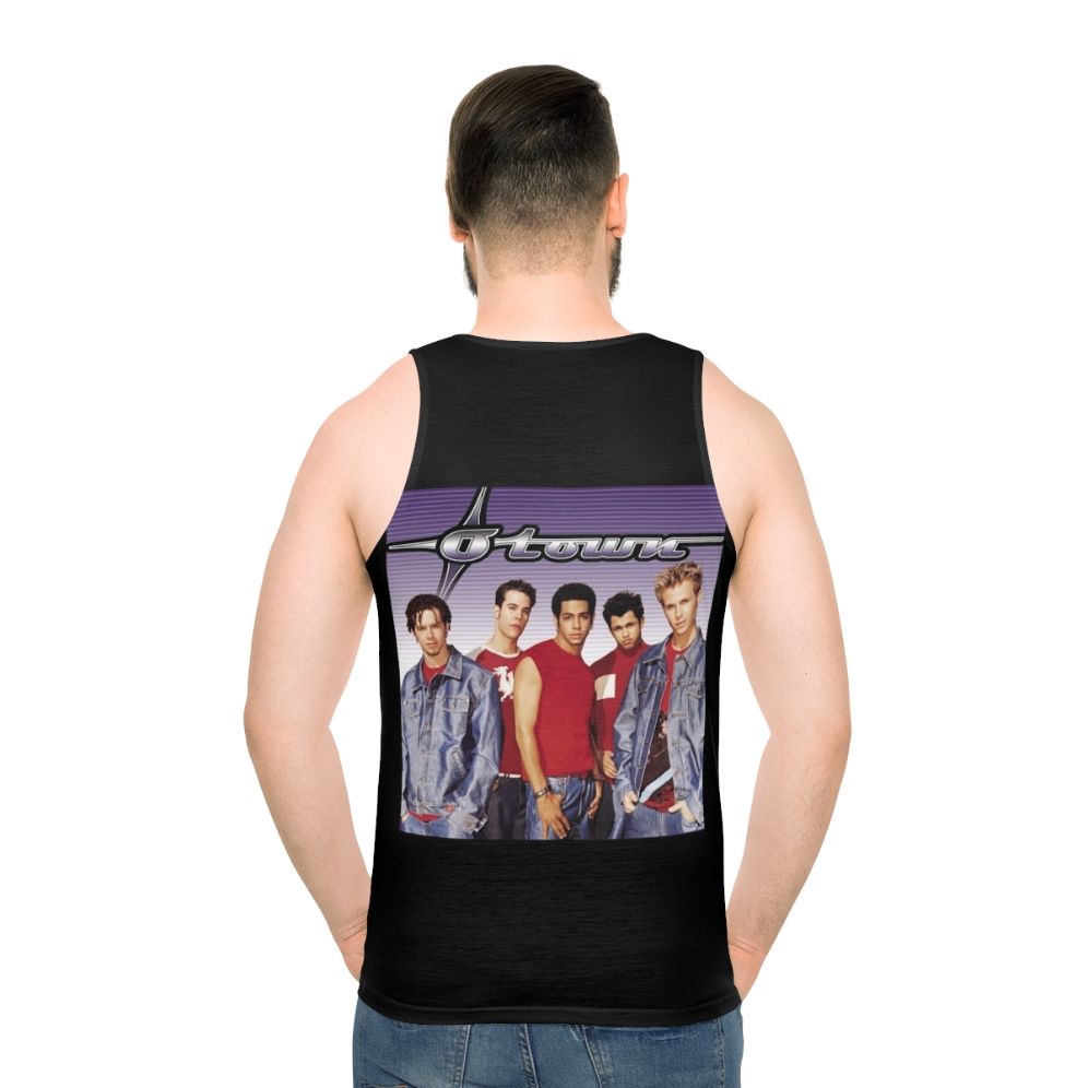 Unisex tank top featuring retro boy band music design