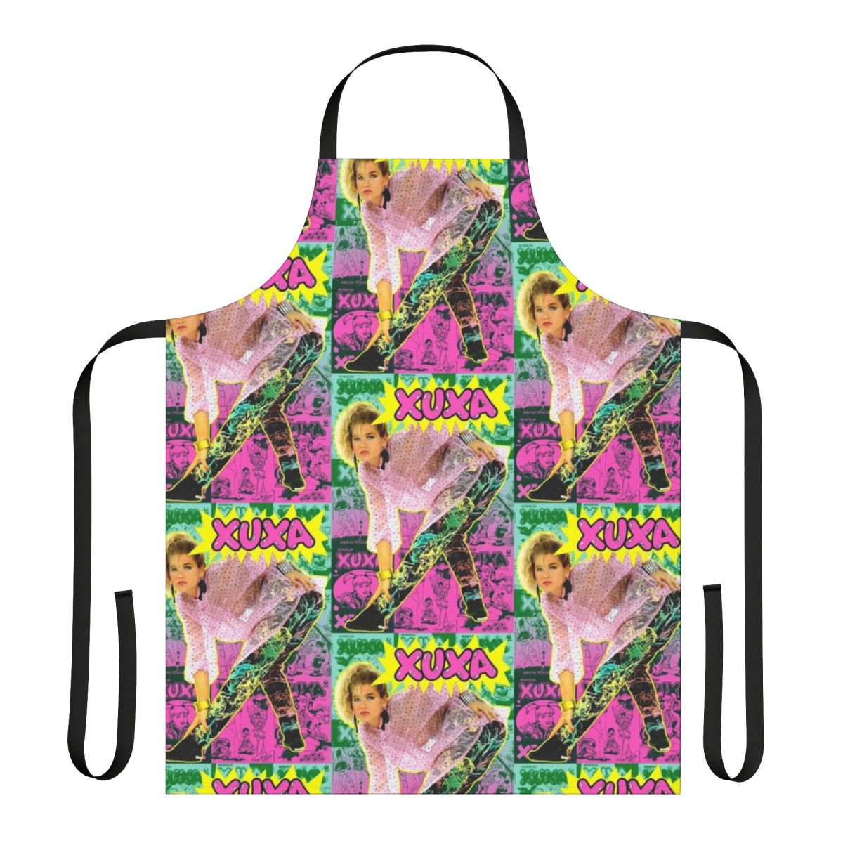 Colorful retro apron with Xuxa, a beloved Brazilian TV show character from the 1980s