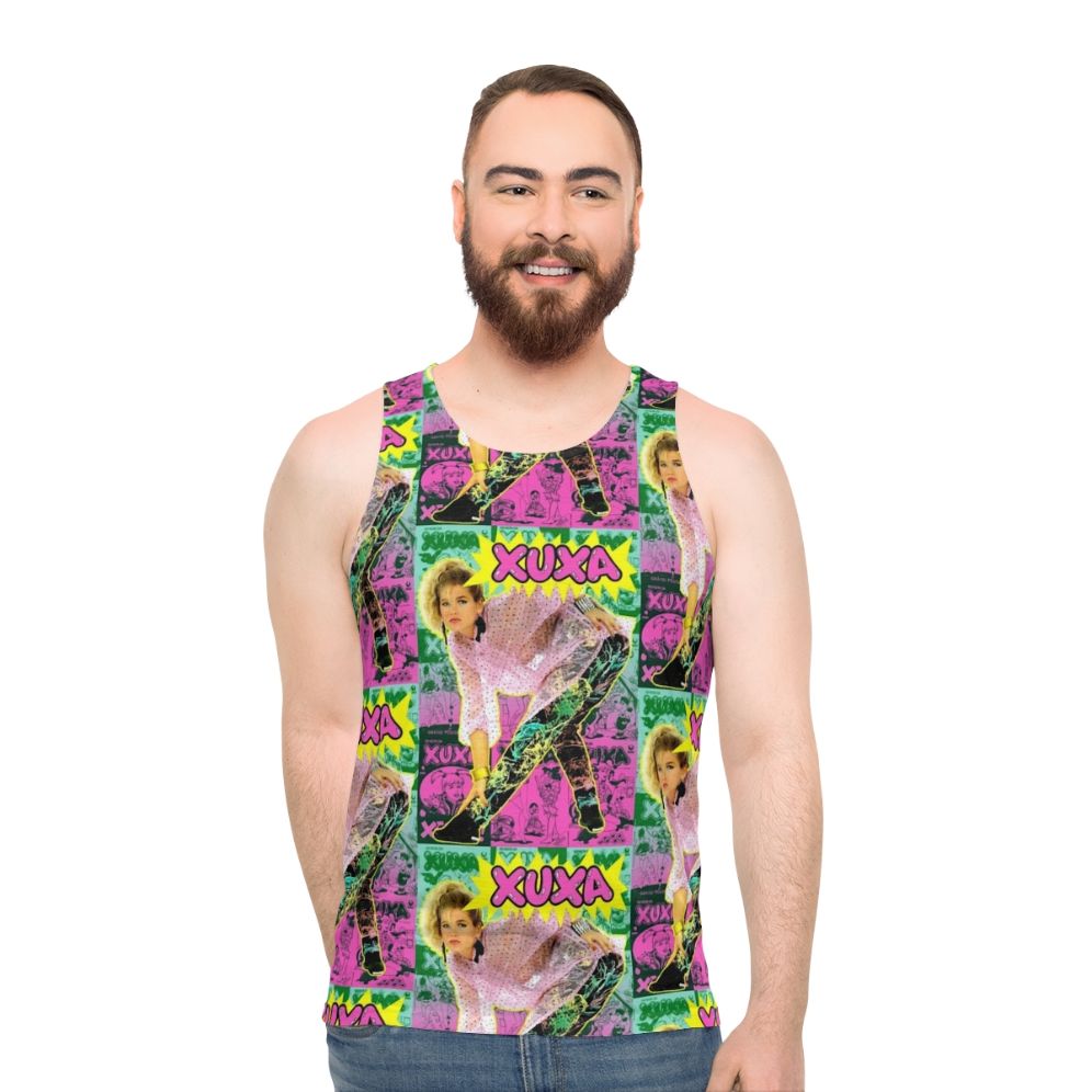 Retro Brazilian pop culture unisex tank top featuring Xuxa