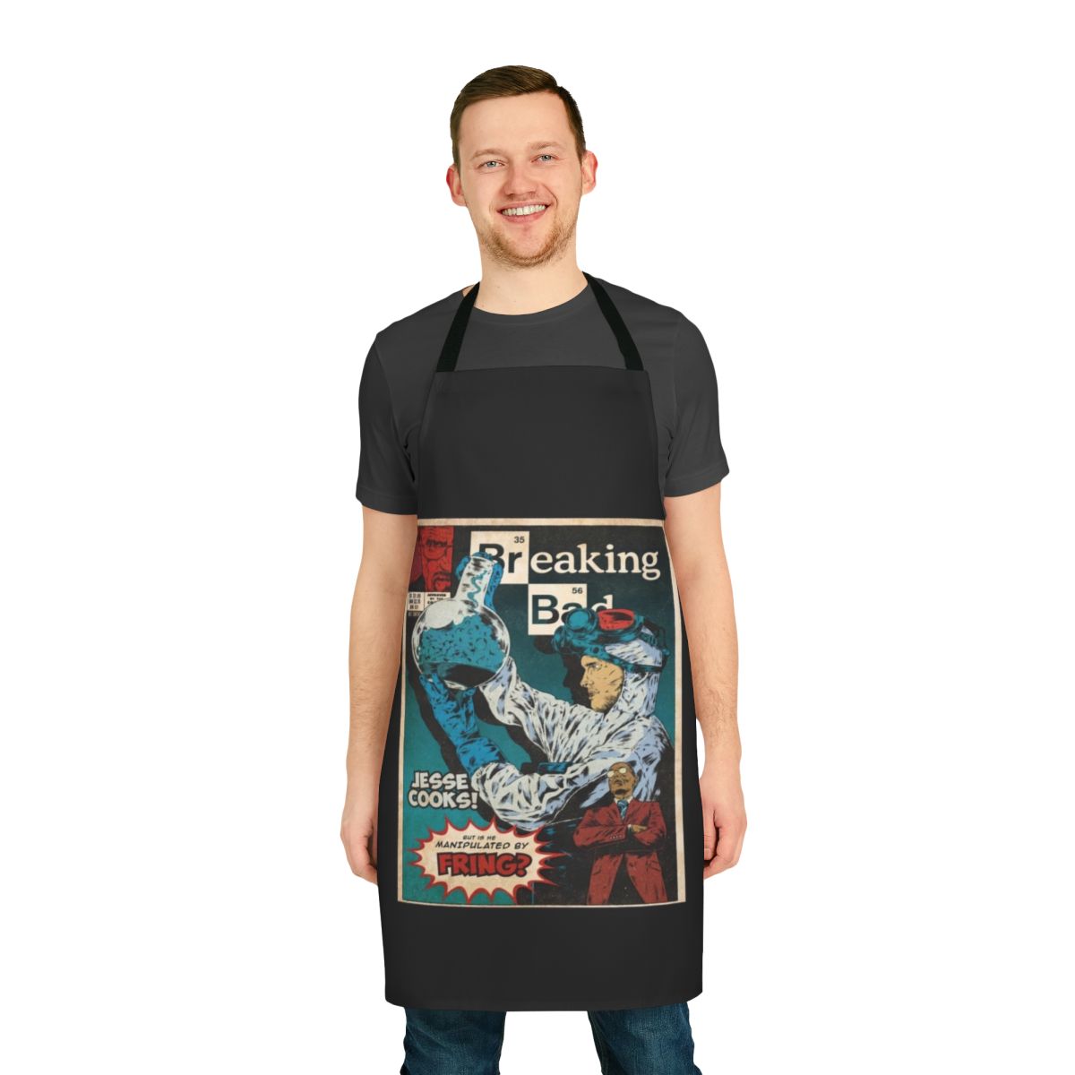Breaking Bad inspired vintage-style apron with Heisenberg and Walter White graphic