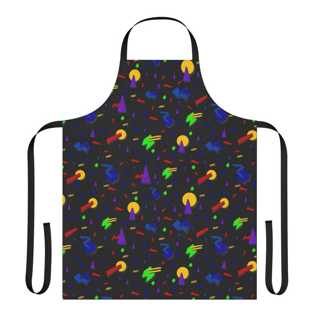 Vibrant and colorful retro-inspired apron with 90s style pattern