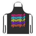 Colorful retro-style apron with "Pump It" text and bright neon colors