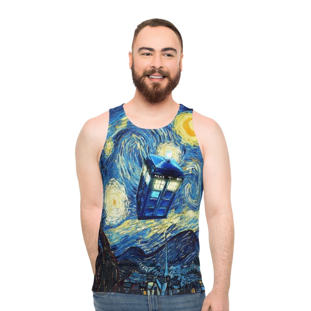 Retro British Phone Box Unisex Tank Top for Doctor Who Fans