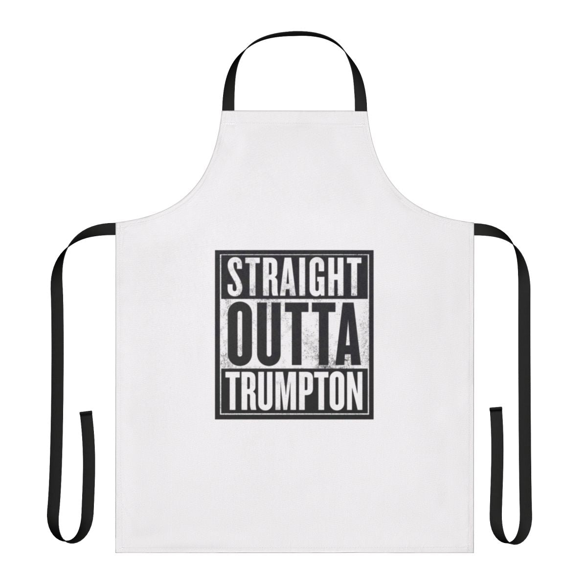 Straight Outta Trumpton retro-style apron featuring a parody of the classic 1960s British TV series