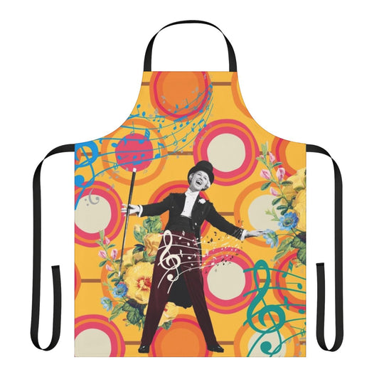 Vintage-inspired apron featuring a lullaby theme and Broadway musical design