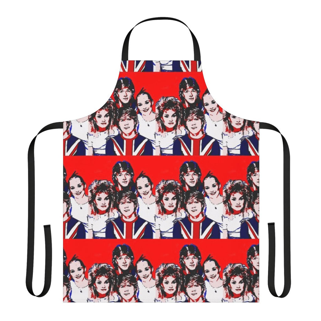 Retro-style cooking apron featuring the Bucks Fizz logo and colors