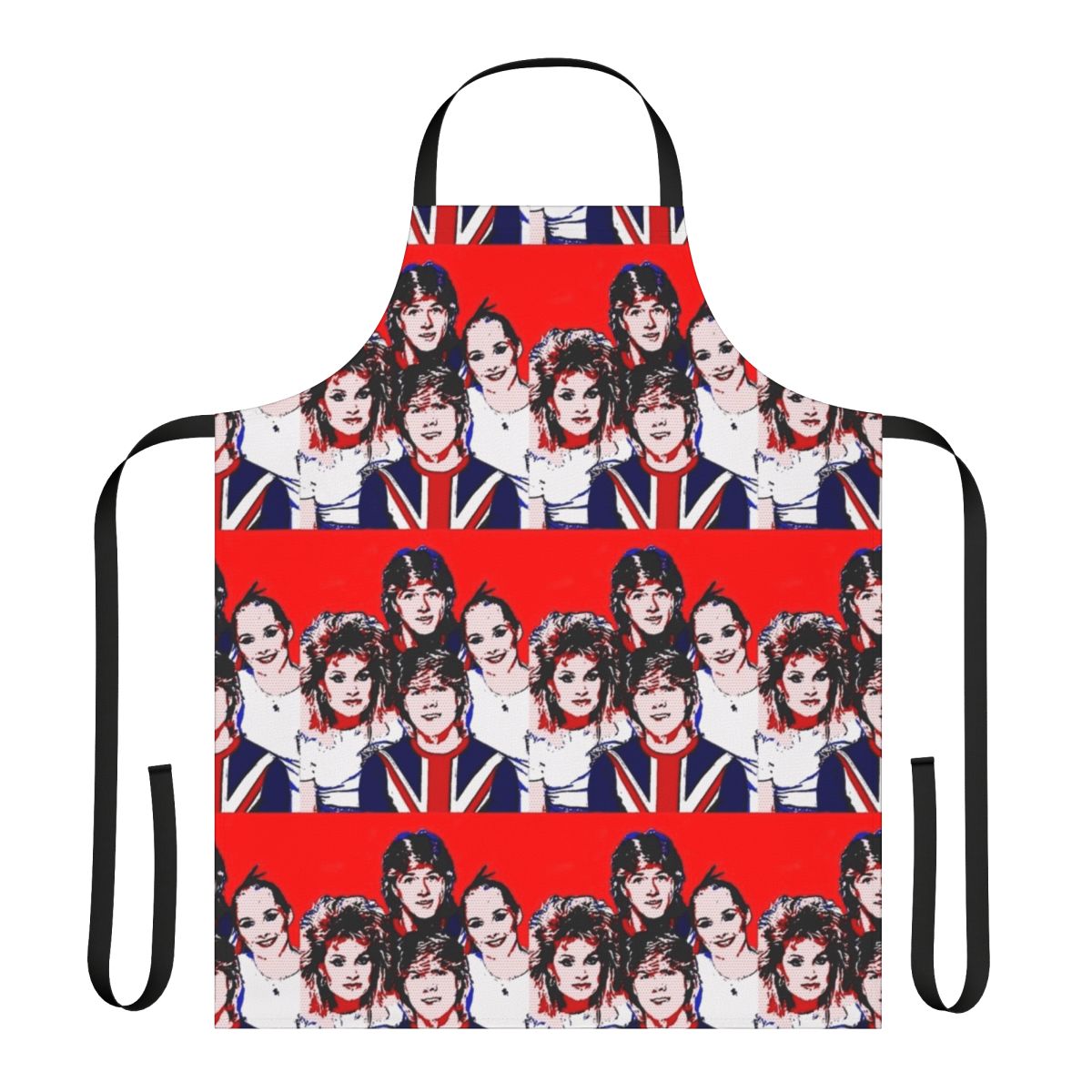 Retro-style cooking apron featuring the Bucks Fizz logo and colors