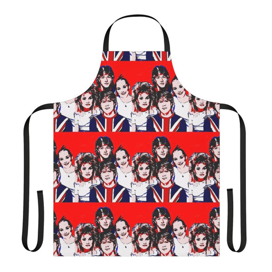 Retro-style cooking apron featuring the Bucks Fizz logo and colors