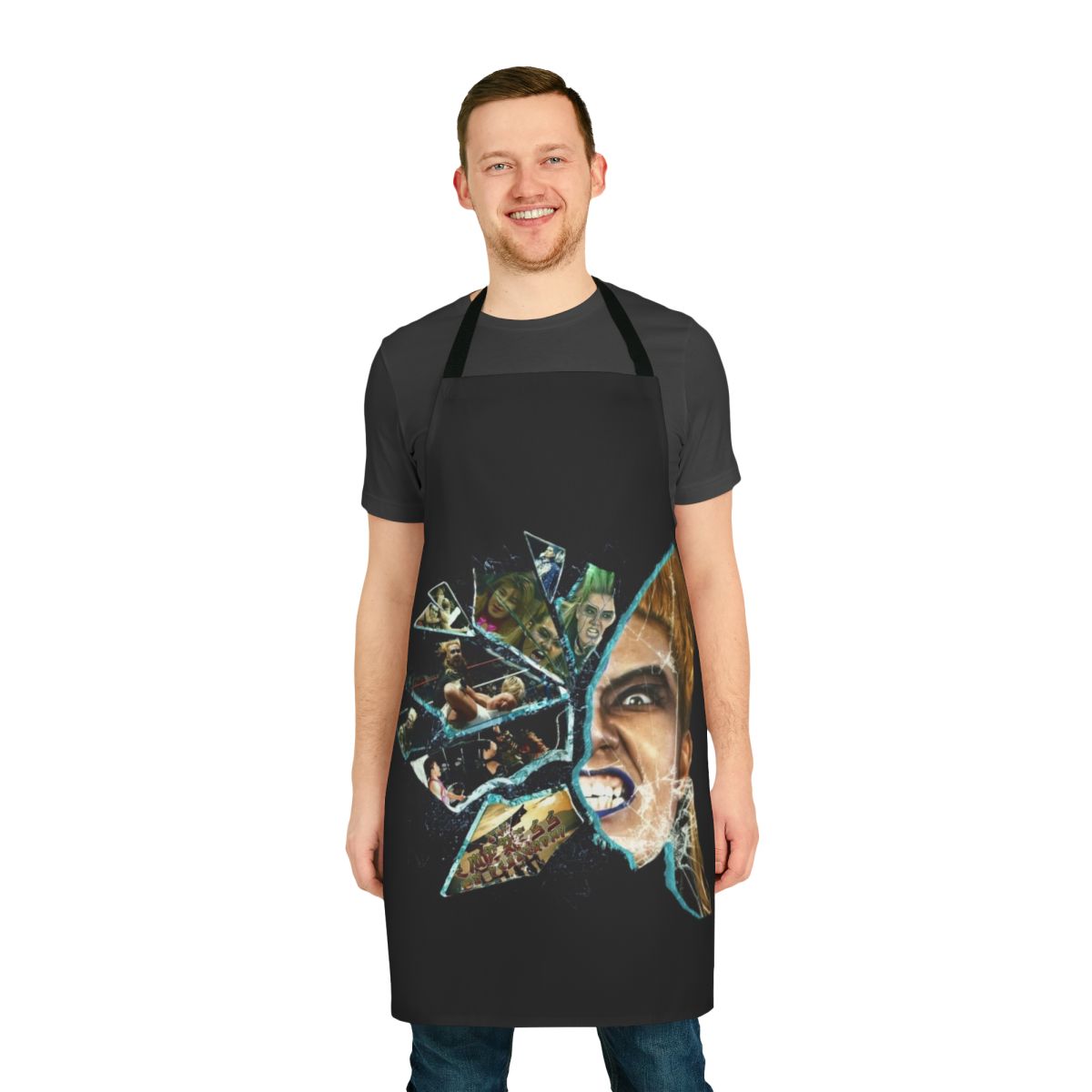 Retro-style apron featuring the image of legendary wrestler Bull Nakano