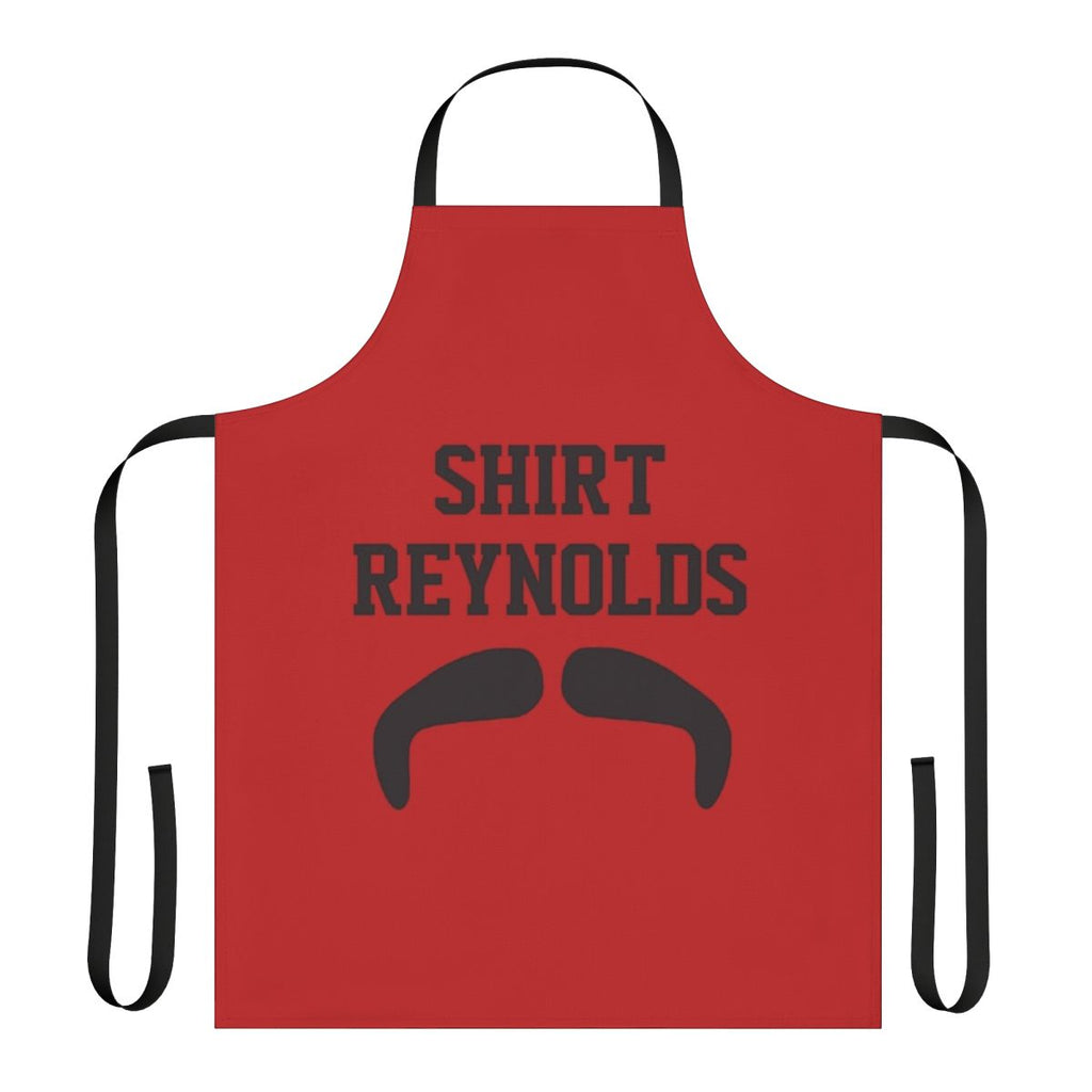 Retro-style apron featuring Burt Reynolds' iconic mustache and likeness