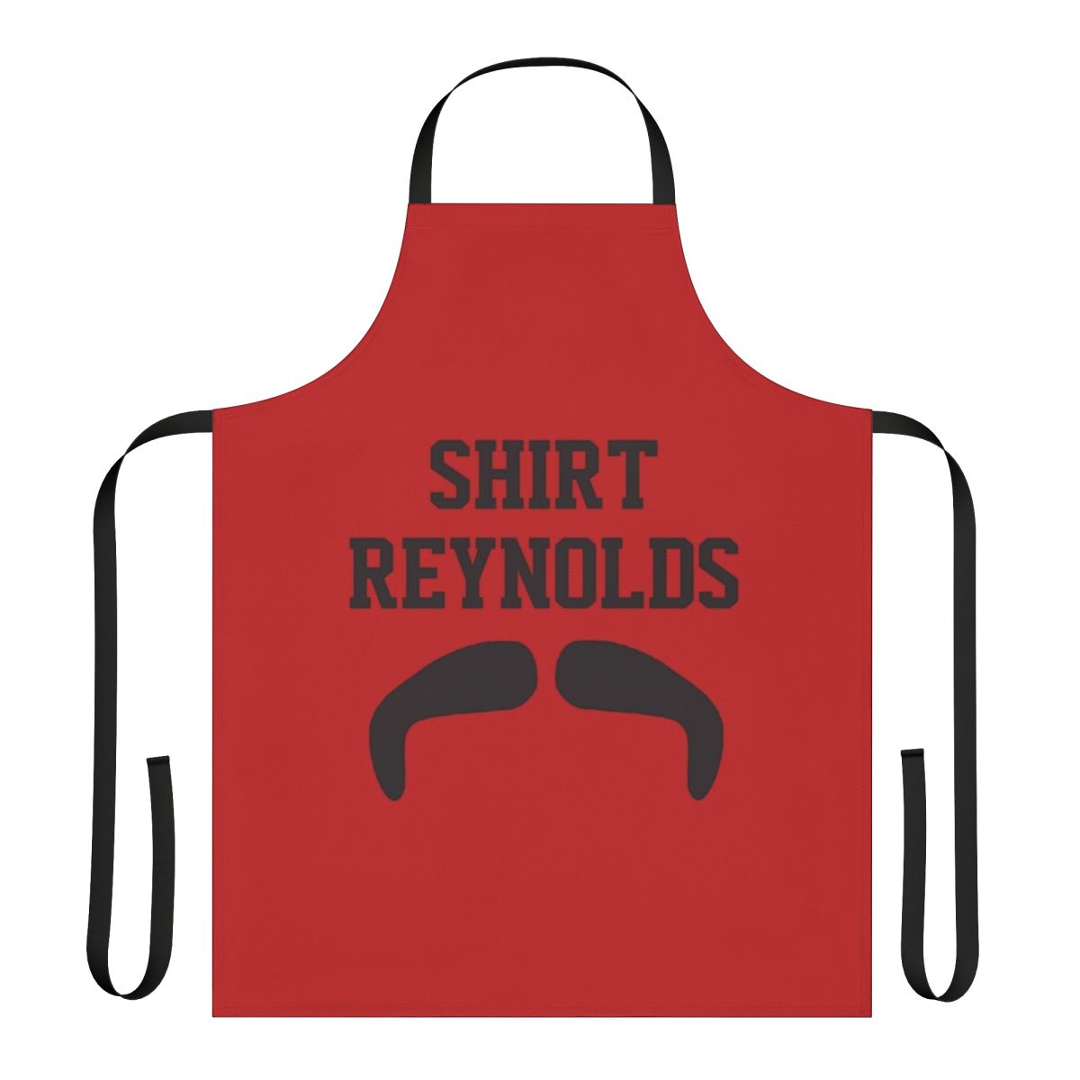 Retro-style apron featuring Burt Reynolds' iconic mustache and likeness