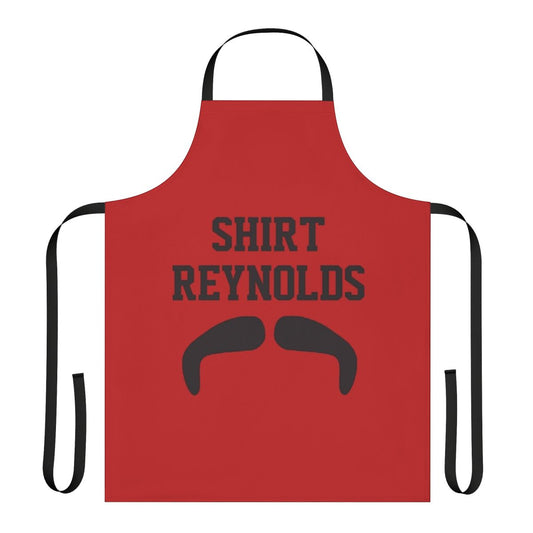 Retro-style apron featuring Burt Reynolds' iconic mustache and likeness