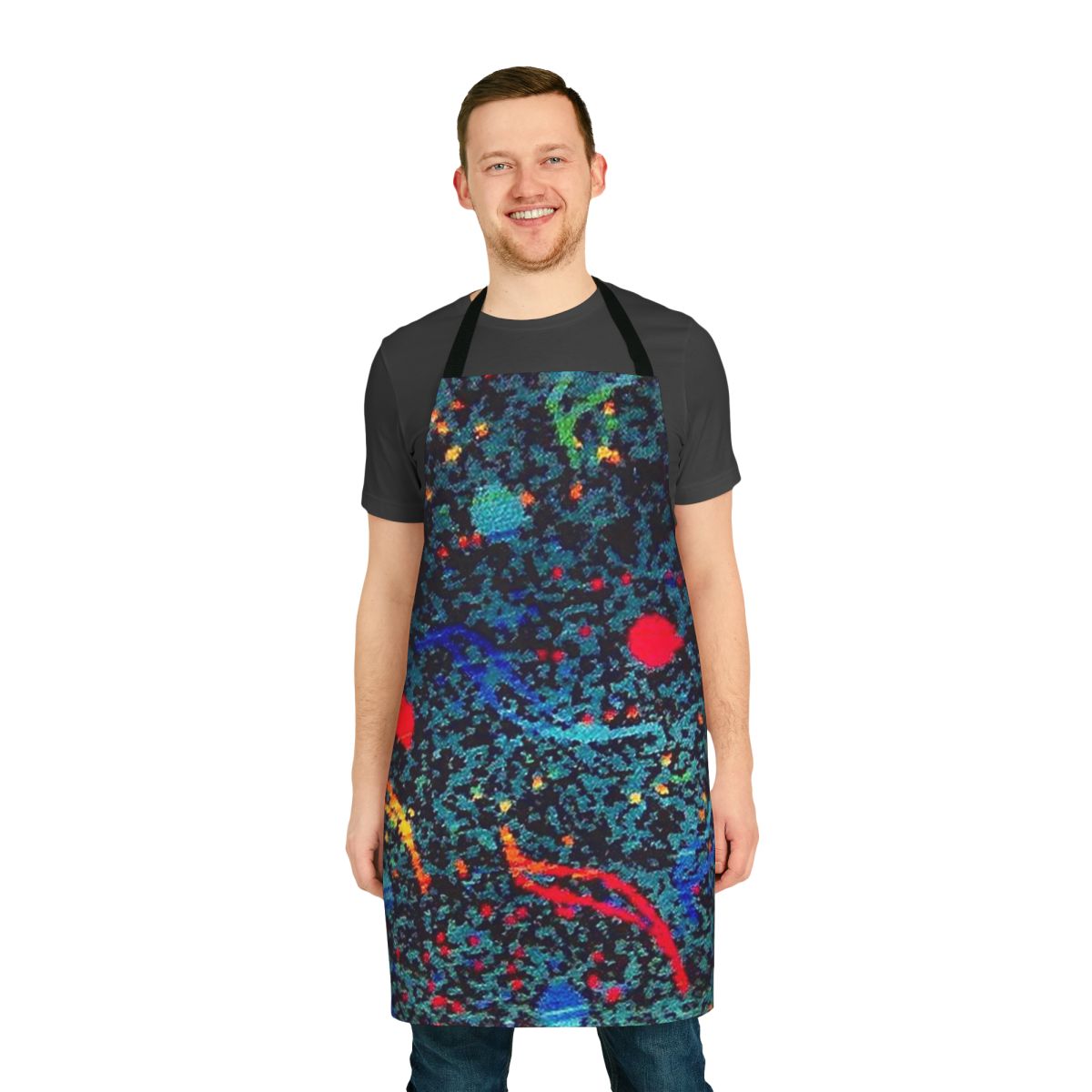 Retro bus seat pattern printed on a high-quality cotton apron