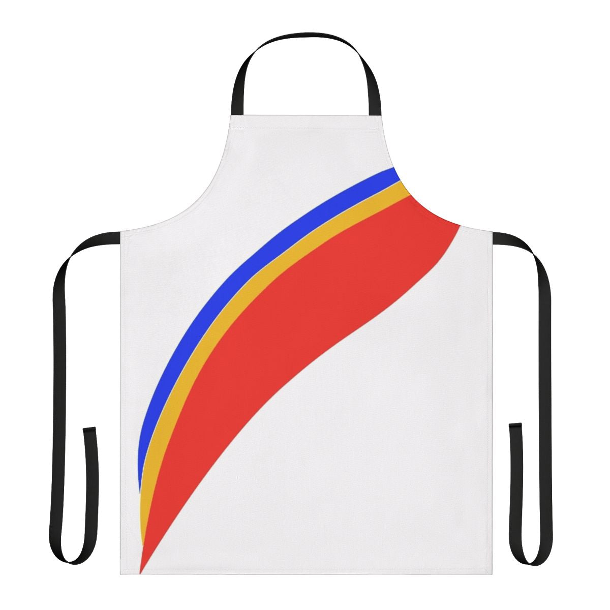 Retro and colorful apron featuring a captain eo inspired design with space and alien elements
