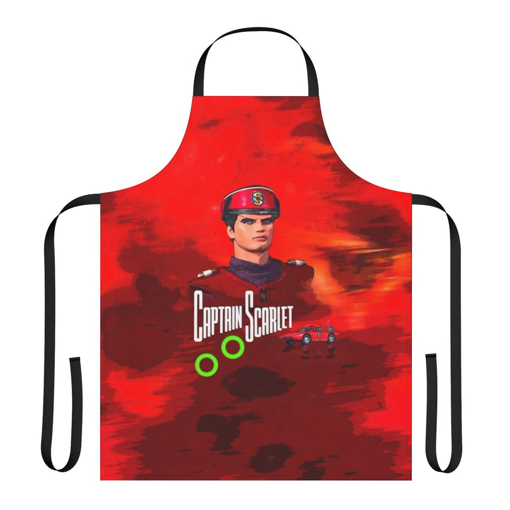 Retro sci-fi inspired apron featuring Captain Scarlet character artwork