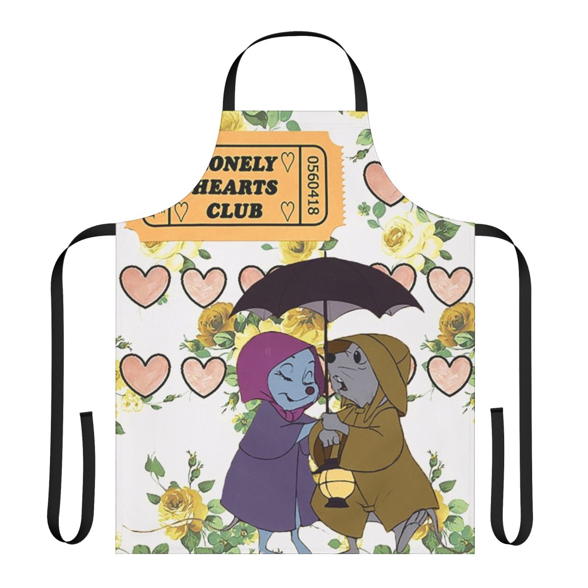 Vintage-inspired apron featuring characters from the Disney animated film The Rescuers