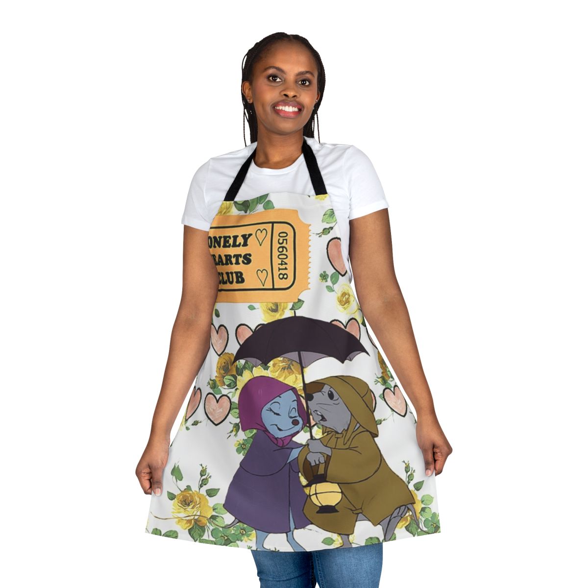 Vintage-inspired apron featuring characters from the Disney animated film The Rescuers