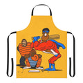 Verb Baseball Apron featuring a retro cartoon superhero design
