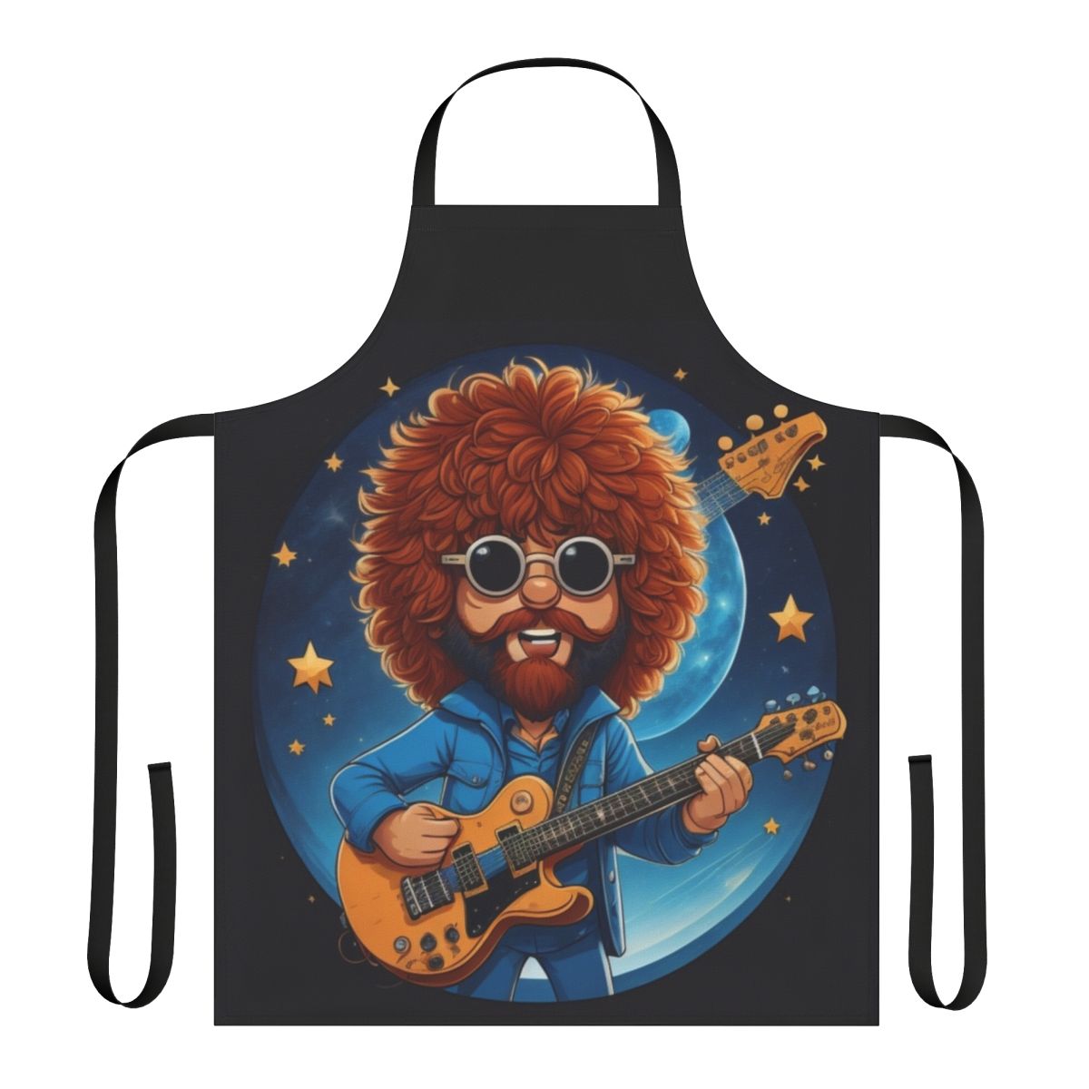 Retro cartoon inspired Mr. Blue Sky apron with Electric Light Orchestra references