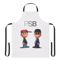 Retro-style cartoon apron featuring the iconic Pet Shop Boys logo and design