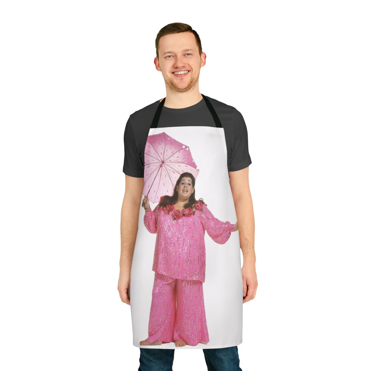 Retro Cass Elliot inspired apron featuring the 1970s music icon
