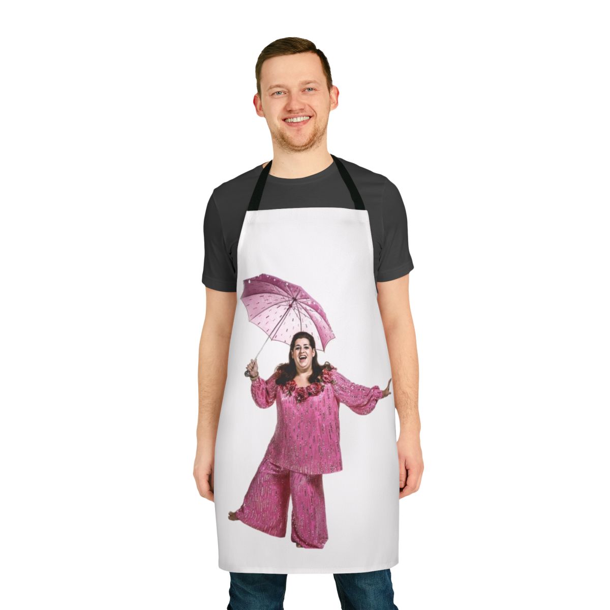 Apron featuring a portrait of singer Cass Elliot of the 1960s-70s group Mamas and Papas