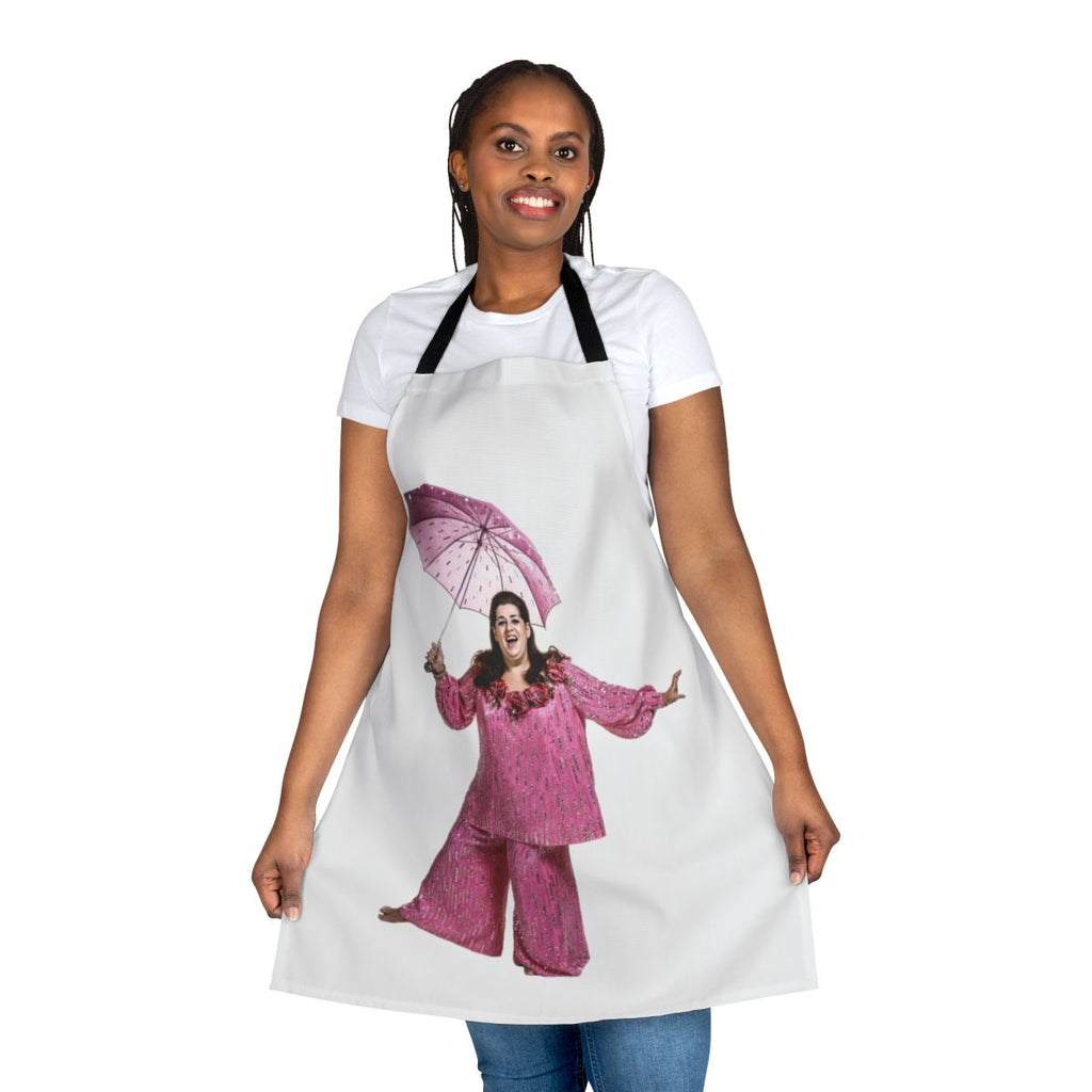 Apron featuring a portrait of singer Cass Elliot of the 1960s-70s group Mamas and Papas
