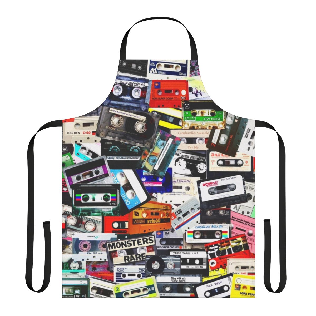 Retro cassette tape design on a high-quality apron