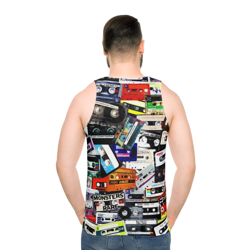 Unisex tank top featuring a retro cassette tape design