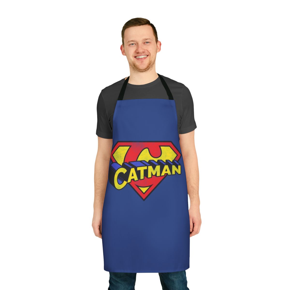 Catman Apron with retro cat superhero design