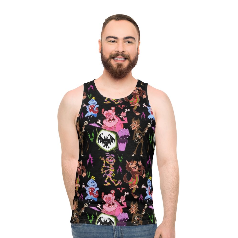 Unisex tank top featuring retro cereal monsters