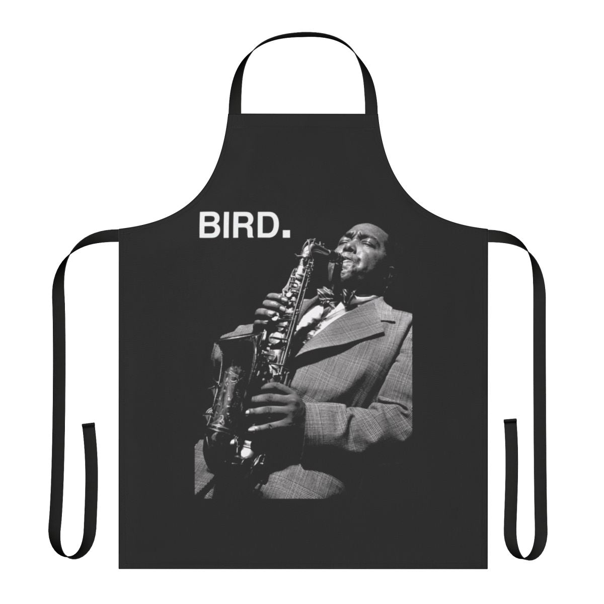 Retro apron featuring the iconic jazz musician Charlie Parker