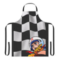 Retro checkered flag apron inspired by the anime classic Speed Racer